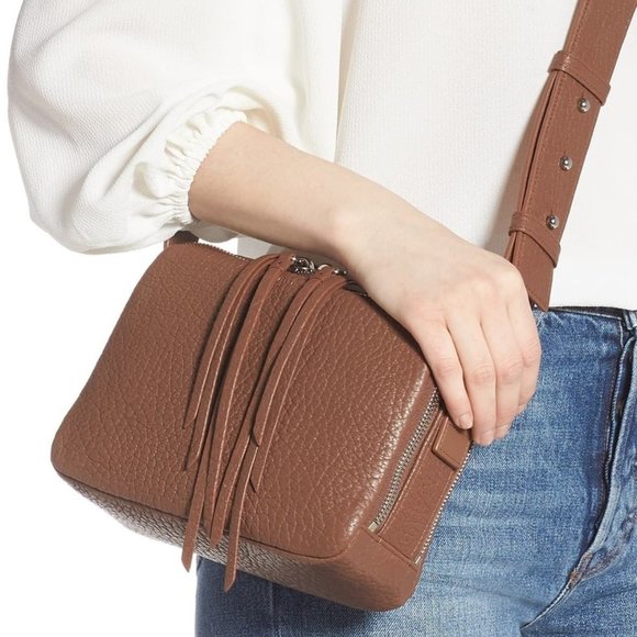 NWT ALL SAINTS Leather Grain Vincent Crossbody Bag - Picture 6 of 6